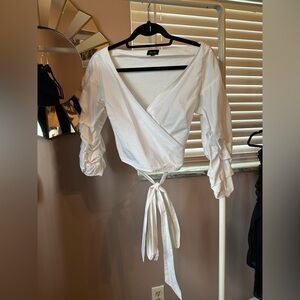 Bardot Off Shoulder White Wrap Top